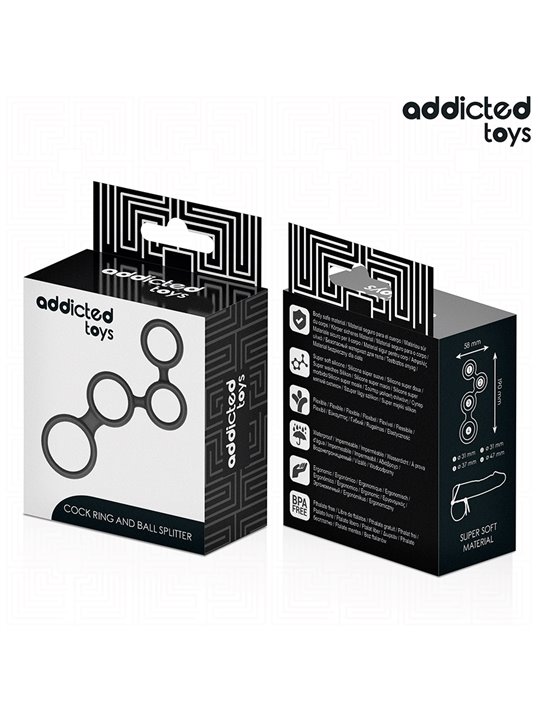 Addicted Toys - Anello Fallico con Divisore per Testicoli in Silicone