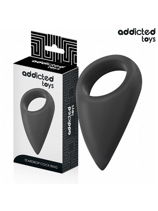 Addicted Toys - Black Silicone Teardrop Cock Ring