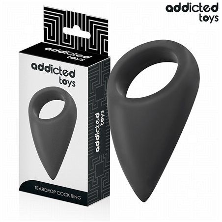 Addicted Toys - Black Silicone Teardrop Cock Ring