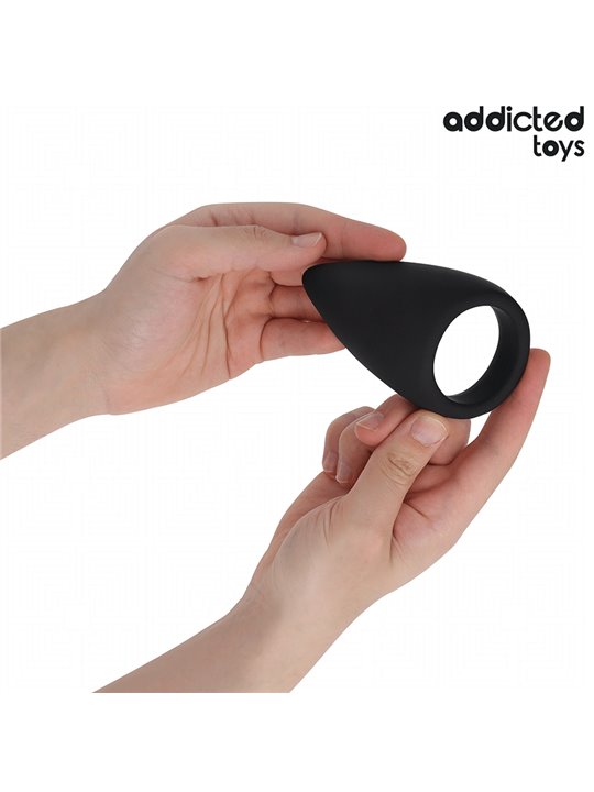 Addicted Toys - Black Silicone Teardrop Cock Ring