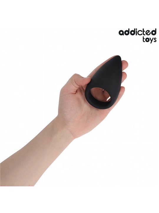 Addicted Toys - Black Silicone Teardrop Cock Ring