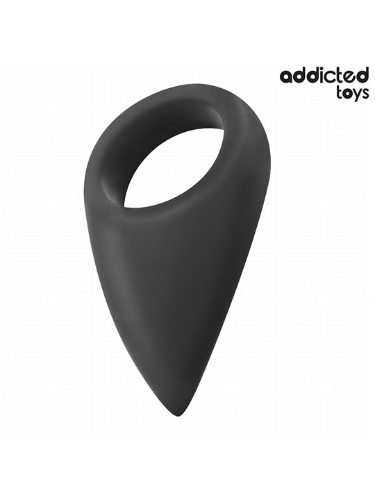 Addicted Toys - Black Silicone Teardrop Cock Ring