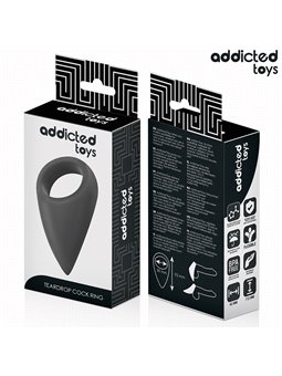 Addicted Toys - Black Silicone Teardrop Cock Ring