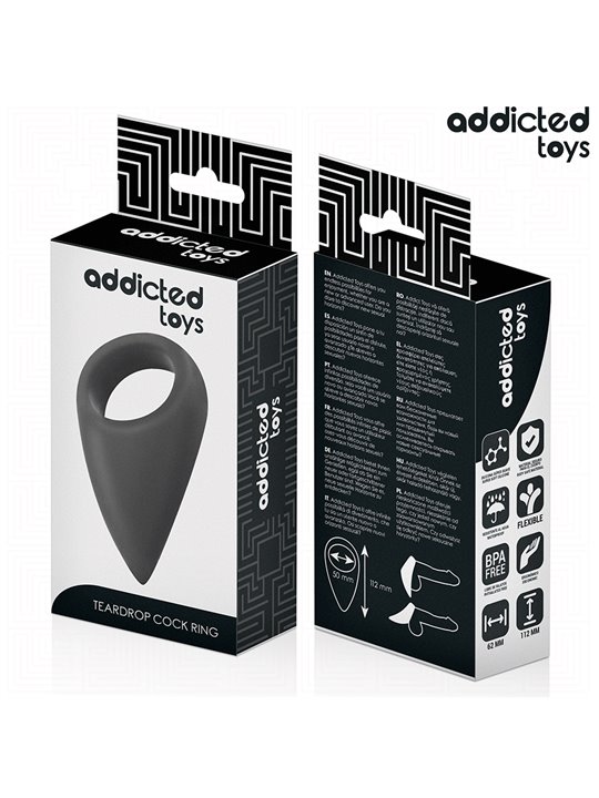 Addicted Toys - Anello Fallico a Goccia in Silicone Nero