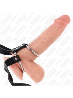 Kink - Double Metal Cock Ring with Leather Strap 112 cm