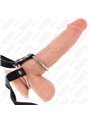 Kink - Doppio Anello Fallico in Metallo con Cinturino in Pelle 112 Cm