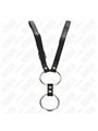 Kink - Doppio Anello Fallico in Metallo con Cinturino in Pelle 112 Cm
