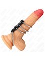 Kink - 4 Metal Cock Rings Connected with Leather Strap