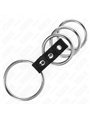 Kink - 4 Metal Cock Rings Connected with Leather Strap