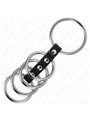 Kink - 5 Metal Cock Rings Connected with Leather Strap