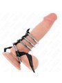 Kink - 4 Metal and Leather Cock Rings with 112 cm Leash