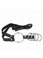 Kink - 4 Metal and Leather Cock Rings with 112 cm Leash