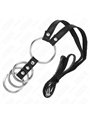 Kink - 4 Anelli fallici in Metallo e Pelle con Guinzaglio 112 Cm