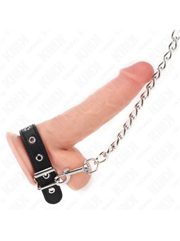Kink - Leather Cock Ring 21.5x2 cm with 60 cm Leash