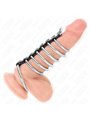 Kink - 7 Metal Cock Rings Connected with Leather Strap