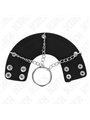 Kink - Double Leather and Metal Cock Ring with Chains