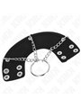 Kink - Double Leather and Metal Cock Ring with Chains