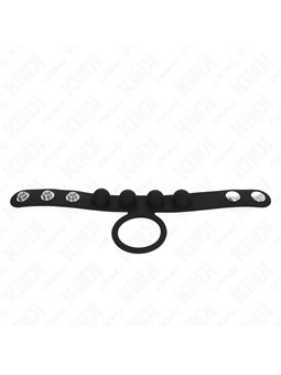 Kink - Leather Cock Ring with Snap Buttons 23x2 cm