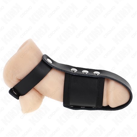 Kink - Gabbia Fallica in Pelle con Bottoni Automatici