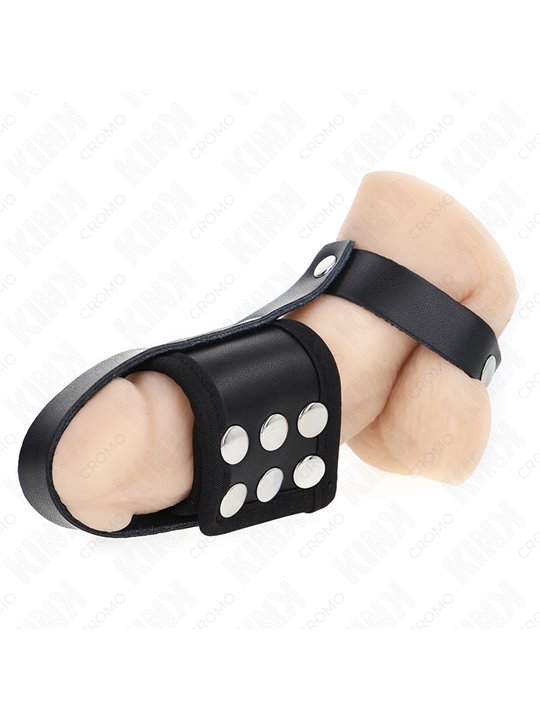 Kink - Gabbia Fallica in Pelle con Bottoni Automatici