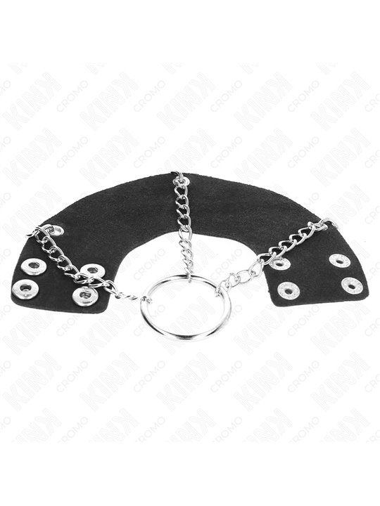 Kink - Double Leather and Metal Cock Ring with Chains Mod 2