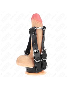 Kink - Metal Cock Ring with Adjustable Leather Straps