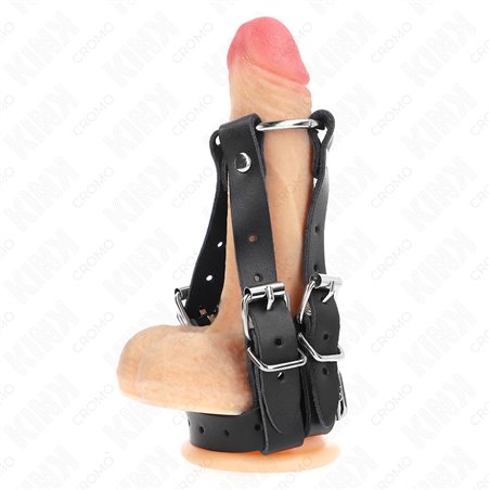 Kink - Metal Cock Ring with Adjustable Leather Straps