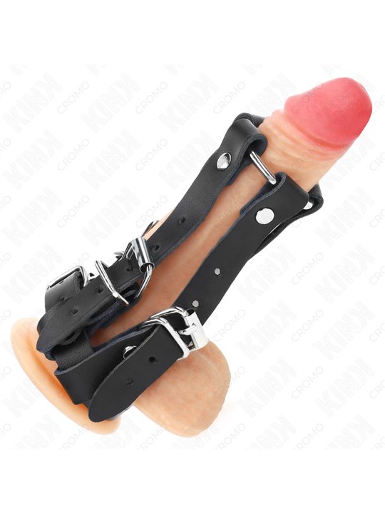 Kink - Metal Cock Ring with Adjustable Leather Straps