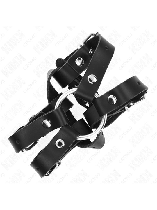 Kink - Metal Cock Ring with Adjustable Leather Straps