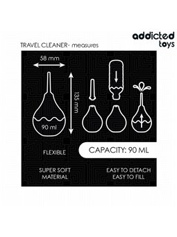 Addicted Toys Travel Cleaner - Doccia Anale da Viaggio Taglia S 90 ML