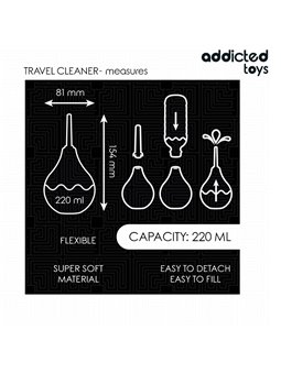 Addicted Toys Travel Cleaner - Doccia Anale da Viaggio Taglia L 220 ML