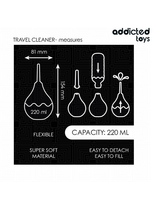 Addicted Toys Travel Cleaner - Travel Anal Shower Size L 220 ML
