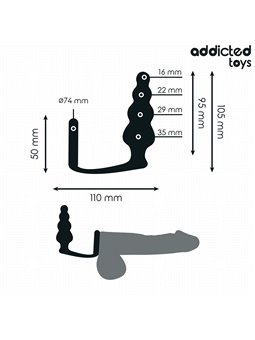 Addicted Toys - Anal Plug with Silicone Cock Ring Model 5