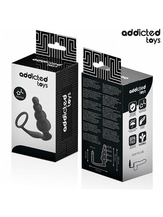 Addicted Toys - Anal Plug with Silicone Cock Ring Model 5