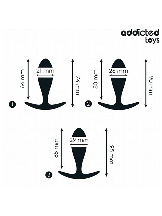 Addicted Toys - Set di 3 Plug Anali in Silicone Medico Modello 2