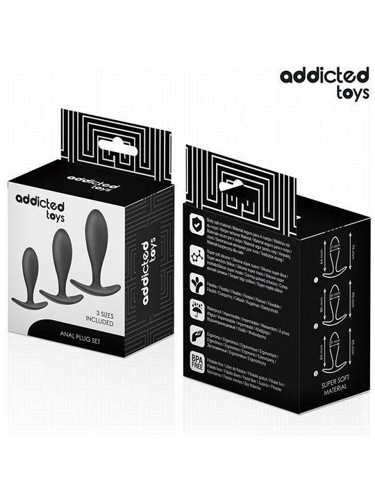 Addicted Toys - Set of 3 Medical Silicone Anal Plugs Model 2