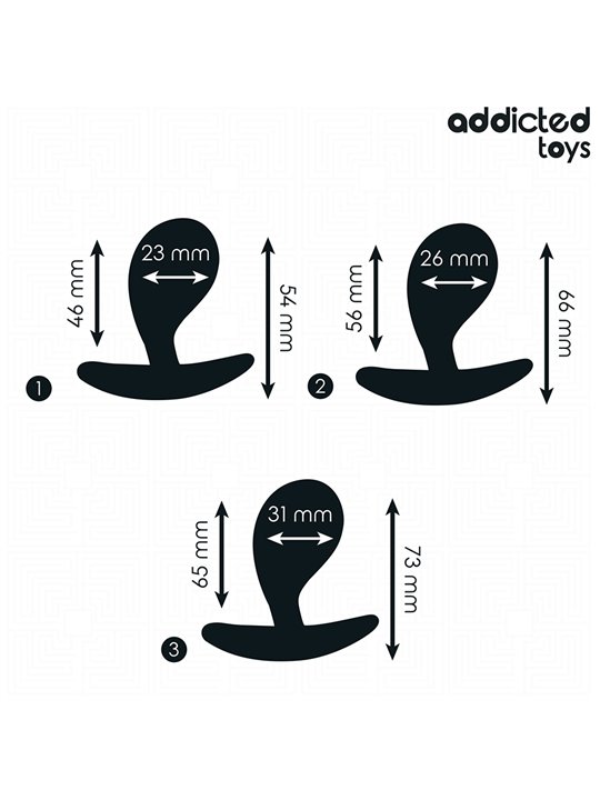 Addicted Toys - Set di 3 Plug Anali in Silicone Medico Modello 3