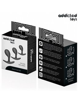 Addicted Toys - Set di 3 Plug Anali in Silicone Medico Modello 3