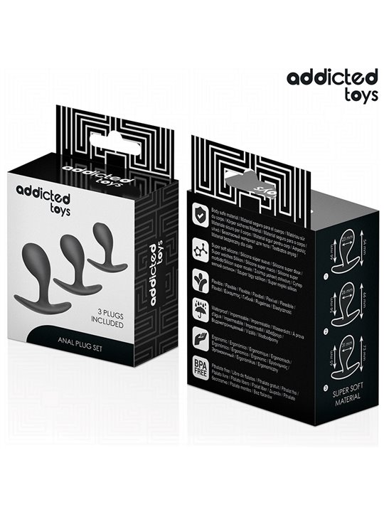 Addicted Toys - Set of 3 Medical Silicone Anal Plugs Model 3