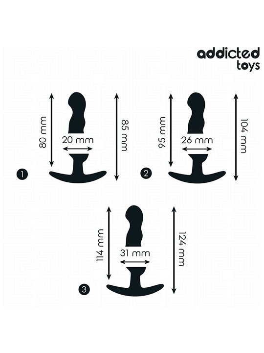 Addicted Toys - Set of 3 Medical Silicone Anal Plugs Model 1