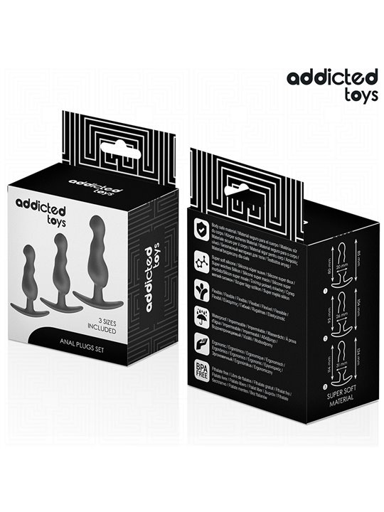 Addicted Toys - Set of 3 Medical Silicone Anal Plugs Model 1