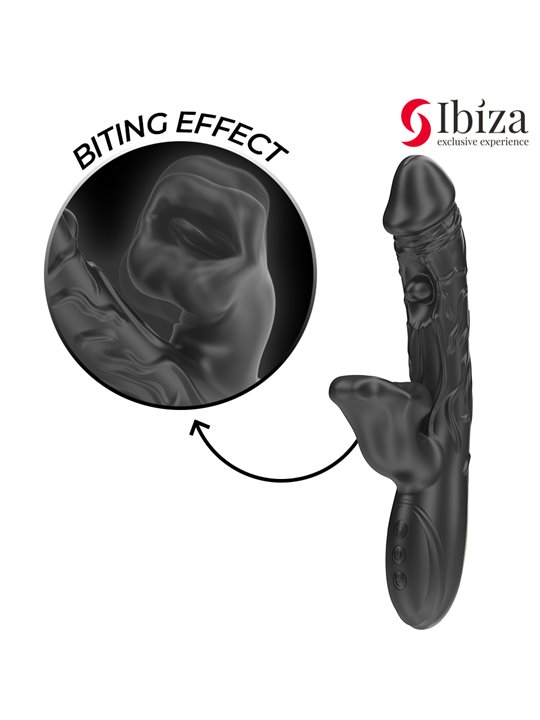 Ibiza - Vibratore Rabbit in Silicone con Effetto Morso e Rotazione