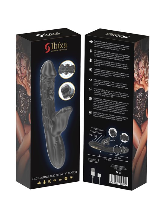 Ibiza - Vibratore Rabbit in Silicone con Effetto Morso e Rotazione