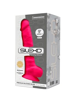 Silexd - Model 1 Realistic Penis Premium Silexpan Silicone Fuchsia 23 CM
