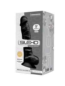 Silexd - Model 1 Realistic Penis Premium Silexpan Silicone Black 23 CM
