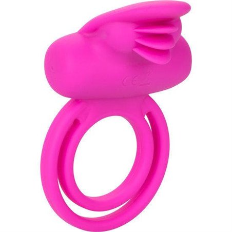 CalExotics Dual Clit Flicker - Anello Fallico Doppio Vibrante con Stimolatore Clitoride