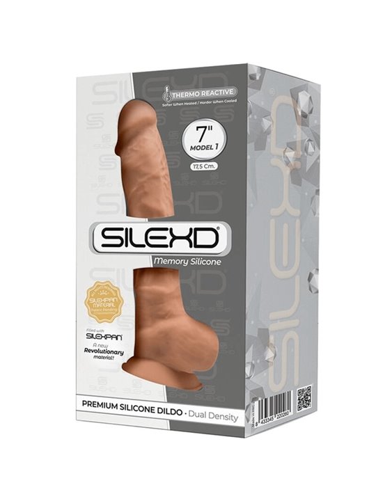 Silexd - Model 1 Realistic Penis Premium Silexpan Silicone Caramel 17.5 CM