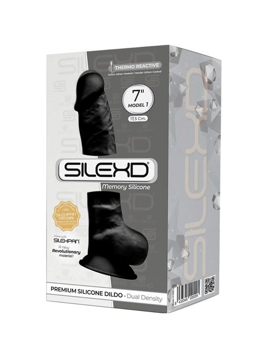 Silexd - Pene Realistico in Silicone con Ventosa 17,5 Cm Nero Mod 1