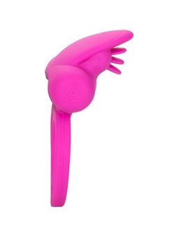 CalExotics Dual Clit Flicker - Anello Fallico Doppio Vibrante con Stimolatore Clitoride