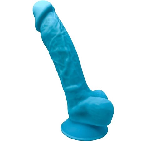 Silexd - Pene Realistico in Silicone con Ventosa 17,5 Cm Blu Mod 1
